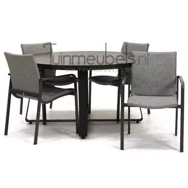 Tuinstoel Anzio dining light antracite met braga tafel 140 cm, tuinmeubels.nl