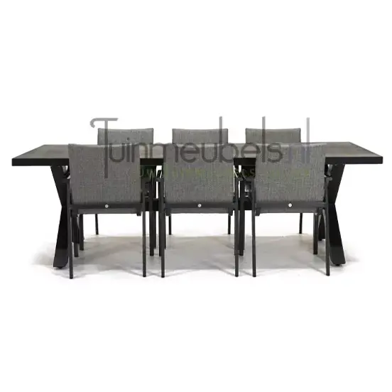 Tuinstoel Anzio dining light antracite met braga tafel 240 cm, tuinmeubels.nl, foto 2