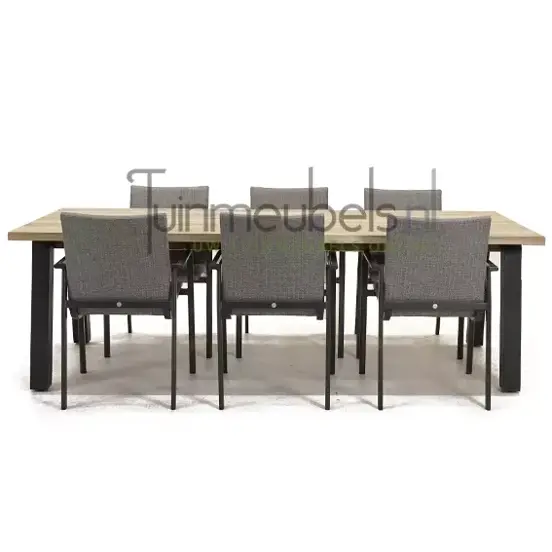 Tuinstoel Anzio dining Light Antracite met Derby 240 cm teaktafel, tuinmeubels.nl, foto 2