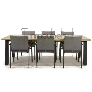 Tuinstoel Anzio dining Light Antracite met Derby 240 cm teaktafel, tuinmeubels.nl, foto 2