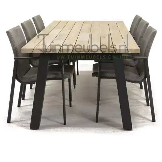 Tuinstoel Anzio dining Light Antracite met Derby 240 cm teaktafel, tuinmeubels.nl, foto 3