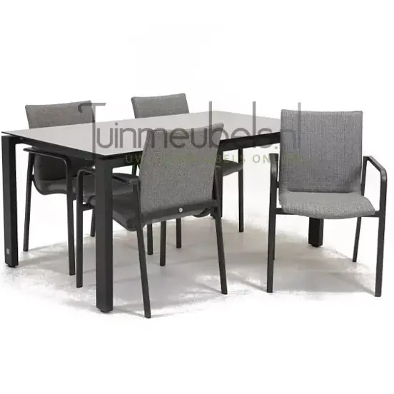 Tuinstoel Anzio dining Light Antracite met GOA HPL 160 cm licht grijs, tuinmeubels.nl, foto 1