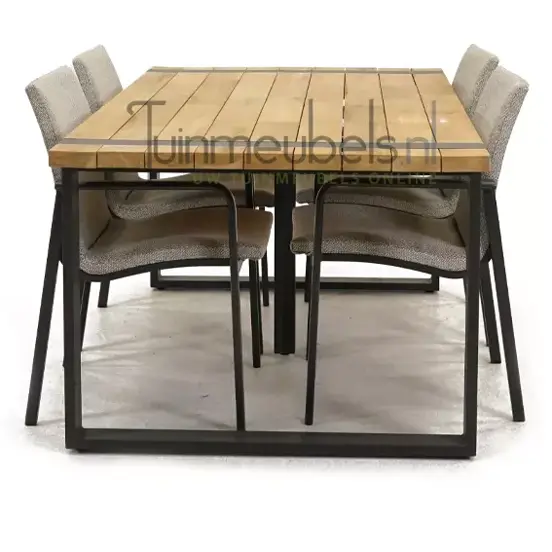 Tuinstoel Anzio dining Soft grey met Alto 180 cm teaktafel, tuinmeubels.nl, foto 3