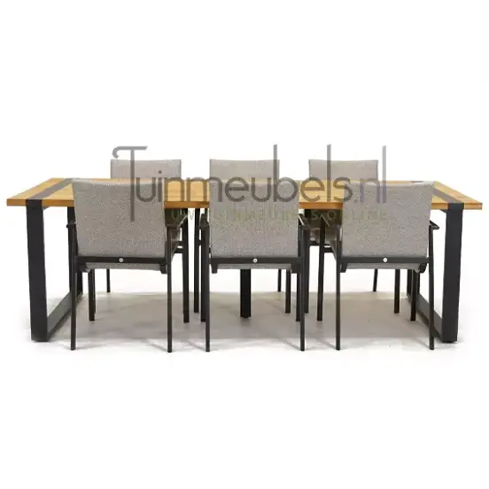 Tuinstoel Anzio dining Soft grey met Alto 240 cm teaktafel, tuinmeubels.nl, foto 2