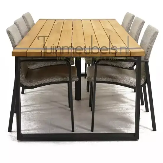 Tuinstoel Anzio dining Soft grey met Alto 240 cm teaktafel, tuinmeubels.nl, foto 3