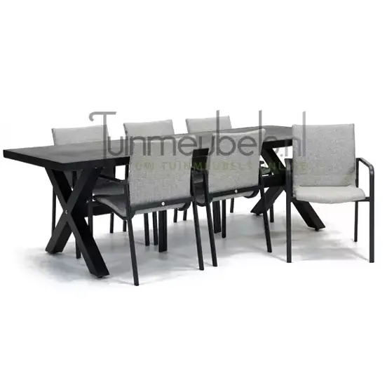 Tuinstoel Anzio dining soft grey met braga tafel 240 cm, tuinmeubels.nl, foto 1