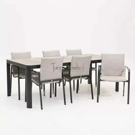 Tuinstoel Anzio dining Soft Grey met Castilla negro 220 x 100 cm, tuinmeubels.nl, foto 1