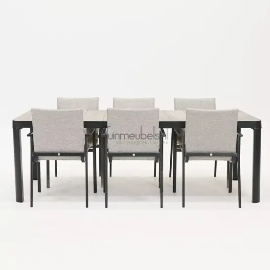 Tuinstoel Anzio dining Soft Grey met Castilla negro 220 x 100 cm, tuinmeubels.nl, foto 2