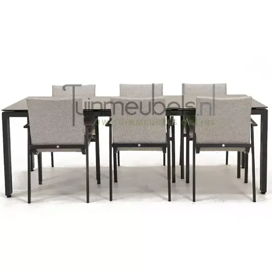 Tuinstoel Anzio dining Soft grey met GOA HPL 220 cm donker grijs , tuinmeubels.nl, foto 2