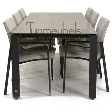 Tuinstoel Anzio dining Soft grey met GOA HPL 220 cm donker grijs , tuinmeubels.nl, foto 3