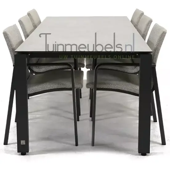 Tuinstoel Anzio dining Soft grey met GOA HPL 220 cm licht grijs, tuinmeubels.nl, foto 3