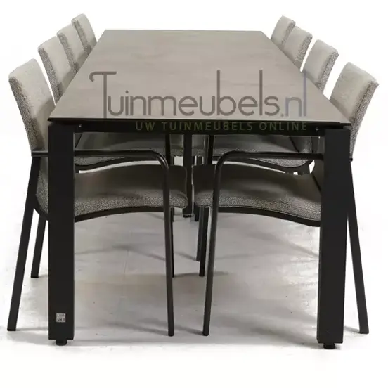 Tuinstoel Anzio dining Soft grey met GOA HPL 280 cm donker grijs, tuinmeubels.nl, foto 3