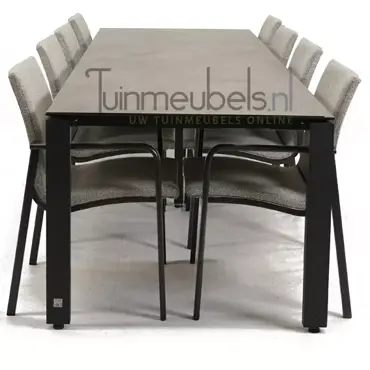 Tuinstoel Anzio dining Soft grey met GOA HPL 280 cm donker grijs, tuinmeubels.nl, foto 3