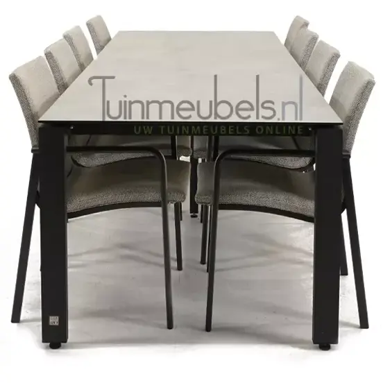 Tuinstoel Anzio dining Soft grey met GOA HPL 280 cm licht grijs, tuinmeubels.nl, foto 3