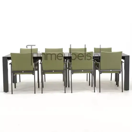 Tuinstoel Anzio Forest Green 10 stoelen met rialto aluminium tafel 262 x 329 cm, tuinmeubels.nl, foto 3