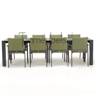 Tuinstoel Anzio Forest Green 10 stoelen met rialto aluminium tafel 262 x 329 cm, tuinmeubels.nl, foto 3