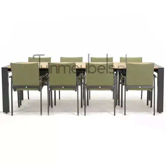 Tuinstoel Anzio Forest Green 10 stoelen met rialto hout tafel 262 x 329 cm, tuinmeubels.nl, foto 3