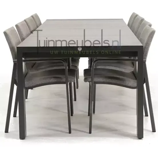 Tuinstoel Anzio Light Antracite 10 stoelen met rialto aluminium tafel 262 x 329 cm, tuinmeubels.nl, foto 4