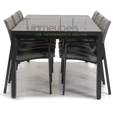 Tuinstoel Anzio Light Antracite 8 stoelen met rialto aluminium tafel 213 x 269 cm, tuinmeubels.nl, foto 4