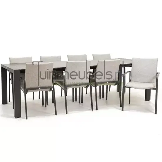 Tuinstoel Anzio soft grey 10 stoelen met rialto aluminium tafel 262 x 329 cm, tuinmeubels.nl, foto 2