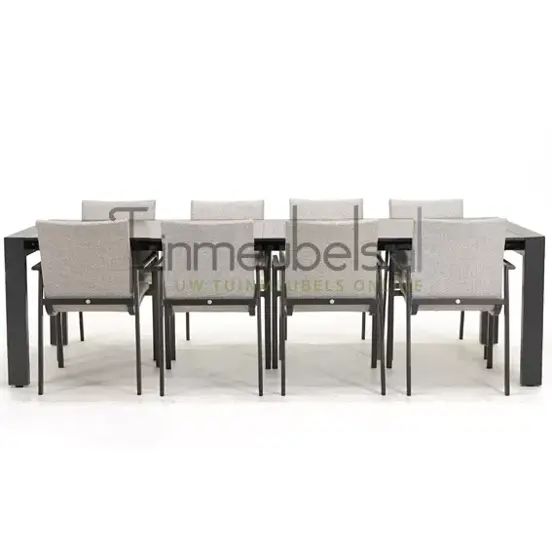 Tuinstoel Anzio soft grey 10 stoelen met rialto aluminium tafel 262 x 329 cm, tuinmeubels.nl, foto 3