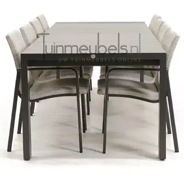 Tuinstoel Anzio soft grey 10 stoelen met rialto aluminium tafel 262 x 329 cm, tuinmeubels.nl, foto 4