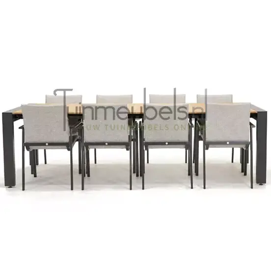 Tuinstoel Anzio soft grey 10 stoelen met rialto hout tafel 262 x 329 cm, tuinmeubels.nl, foto 3