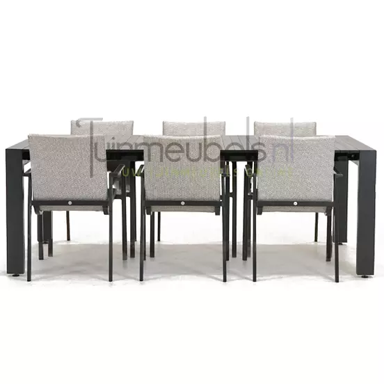 Tuinstoel Anzio soft grey 6 stoelen met rialto aluminium tafel 213 x 269 cm, tuinmeubels.nl, foto 2