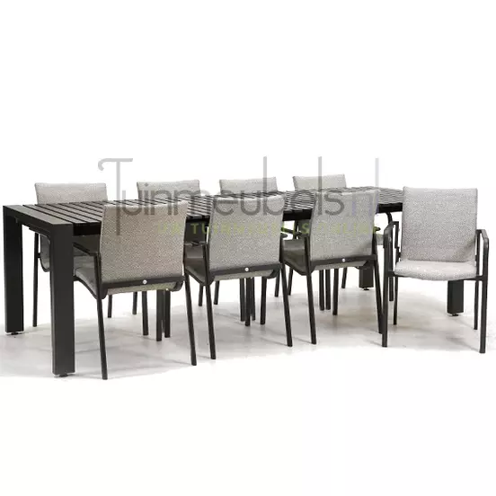 Tuinstoel Anzio soft grey 6 stoelen met rialto aluminium tafel 213 x 269 cm, tuinmeubels.nl, foto 4
