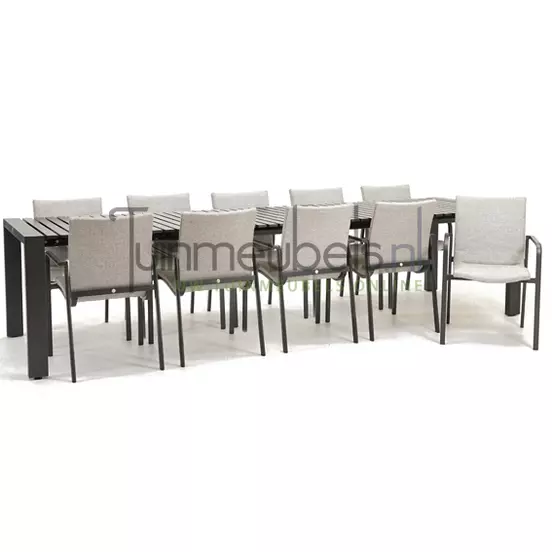 Tuinstoel Anzio soft grey 8 stoelen met rialto aluminium tafel 262 x 329 cm, tuinmeubels.nl, foto 4