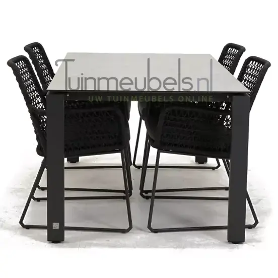 Tuinstoel Athena dining knotted met GOA HPL 160 licht grijs, tuinmeubels.nl, foto 3