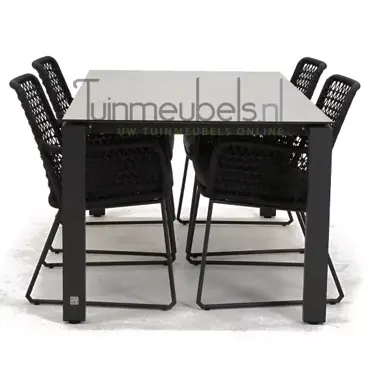 Tuinstoel Athena dining knotted met GOA HPL 160 licht grijs, tuinmeubels.nl, foto 3