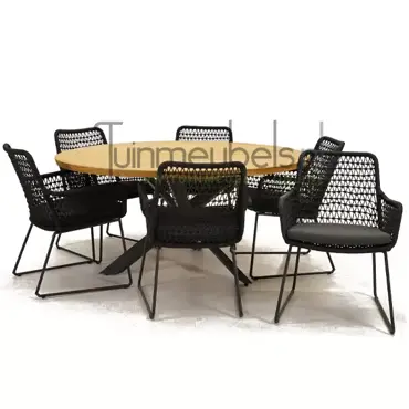 Tuinstoel Athena dining knotted met Prado tafel 160 cm, tuinmeubels.nl, foto