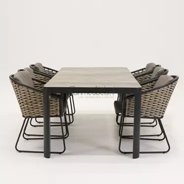 Tuinstoel Bo dining met Castilla negro 220 x 90 cm, tuinmeubels.nl, foto 3