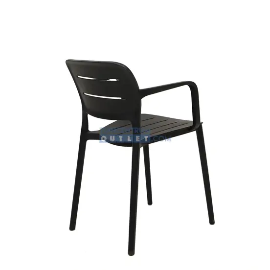 Vita Calpe stapelstoel taupe achter, Vita, tuinmeubels