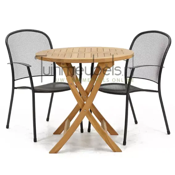 Tuinstoel Caredo met Milton tafel rond 80 cm