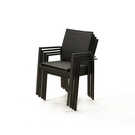 Tuinstoel Delia alu textileen grijs www.tuinmeubels.nl
