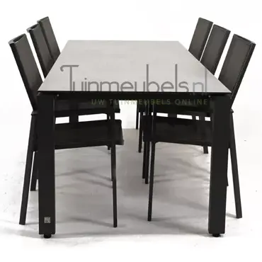 Tuinstoel Delia grijs hoge rug met GOA HPL 220 cm licht grijs, tuinmeubels.nl, foto 3