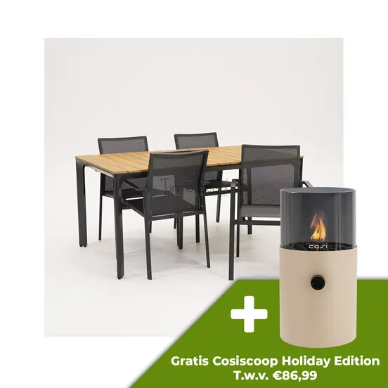 Tuinstoel Delia grijs met Arezzo tafel 160 x 90 cm - afbeelding 1