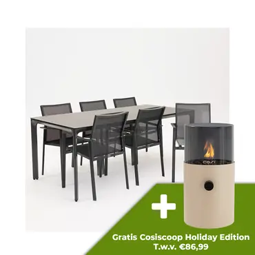 Tuinstoel Delia grijs met Carcassonne 200 x 90 cm