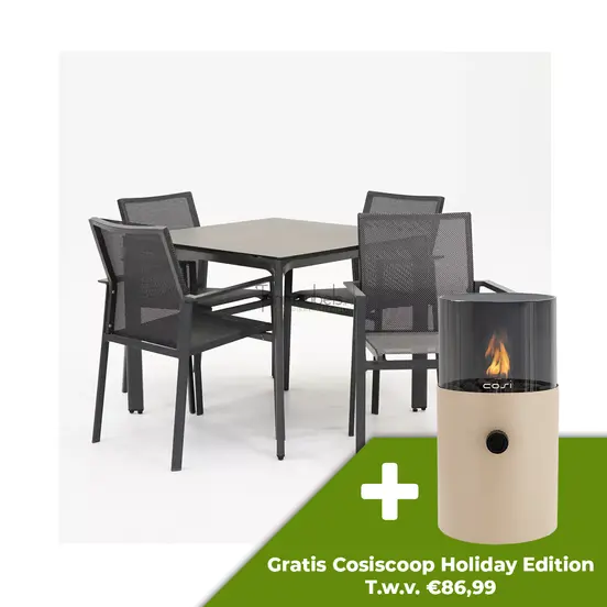 Tuinstoel Delia grijs met Carcassonne 90 x 90 cm - afbeelding 1