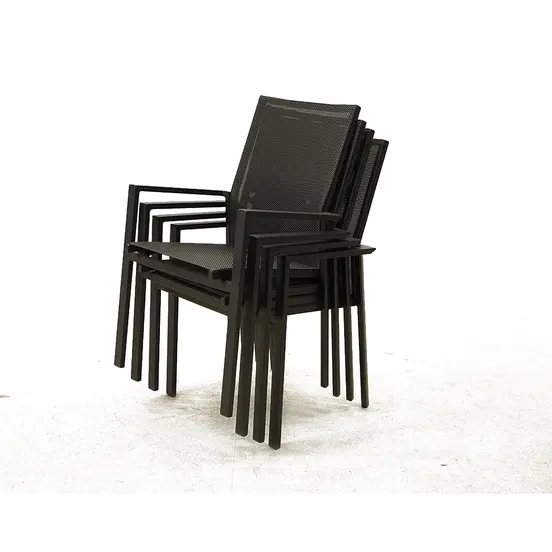 Tuinstoel Delia hoge rug alu text. grijs www.tuinmeubels.nl