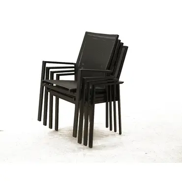 Tuinstoel Delia hoge rug alu text. grijs www.tuinmeubels.nl