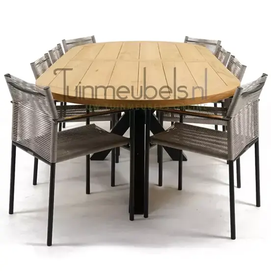 Tuinstoel Jakarta grijs met Mistral tafel ovaal 280, tuinmeubels.nl, foto 3