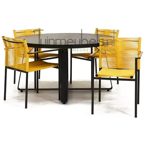 Tuinstoel jakarta lemon met braga tafel 140 cm rond