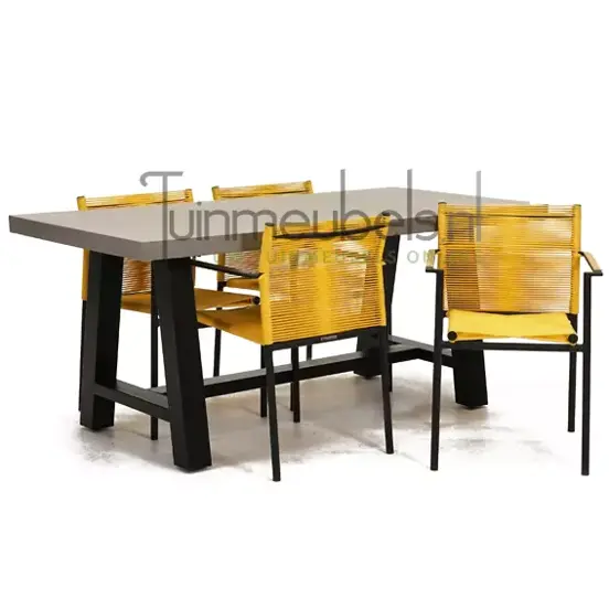 Tuinstoel jakarta lemon met Cento tafel 180 cm, tuinmeubels.nl, foto 1