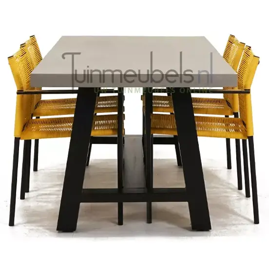 Tuinstoel jakarta lemon met Cento tafel 180 cm, tuinmeubels.nl, foto 3