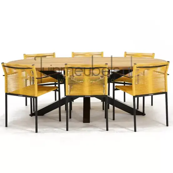 Tuinstoel Jakarta lemon met Mistral tafel ovaal 220 cm, tuinmeubels.nl, foto 2