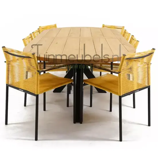 Tuinstoel Jakarta lemon met Mistral tafel ovaal 280 cm, tuinmeubels.nl, foto 3