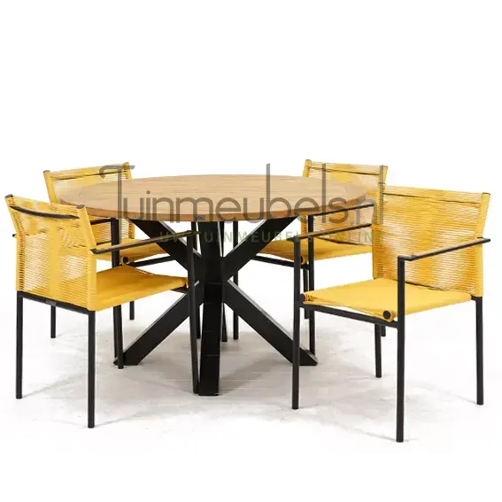 Tuinstoel Jakarta lemon met Spectral tafel rond 130 cm